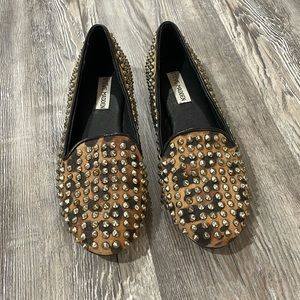STEVE MADDEN studded leopard print flats